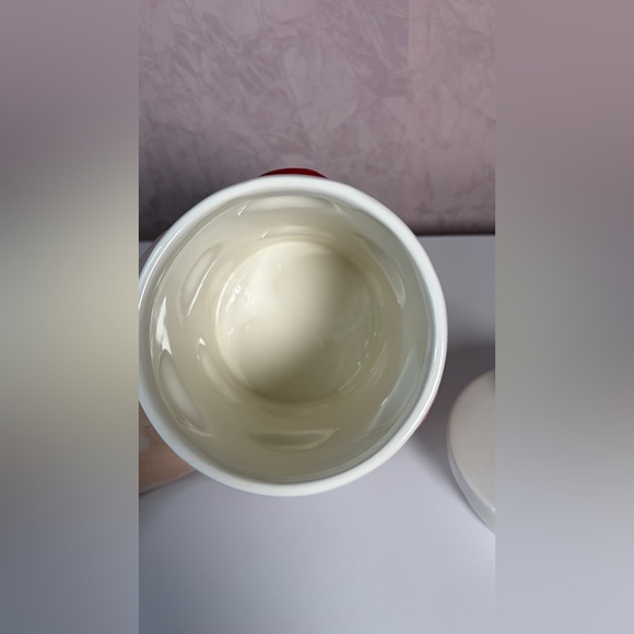 Ceramic Lip Design Storage Jar - Red and Pink - Picture 6 of 9